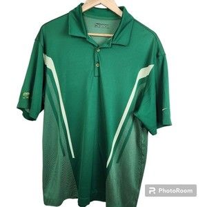 Nike Shirt Mens L Green Golf Dri Fit Polo Short Sleeves